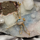 Moss Agate Dragonfly Wire Wrap Crystal Pendant 🧚 CD-1520