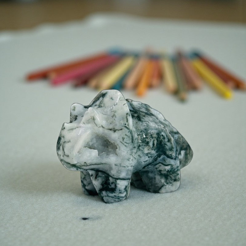 Moss Agate Triceratops FB2425 🦕