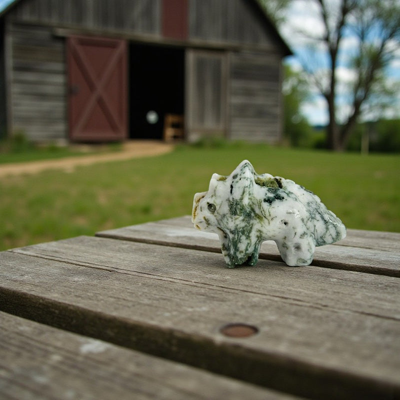 Moss Agate Triceratops FB2425 🦕