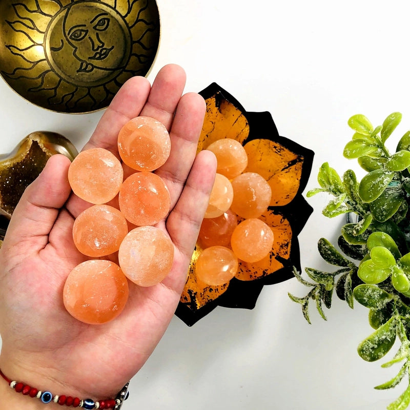 Tumbled Orange Selenite, Extra Large - Spirit Guides, Cleansing, Charging  - Angelic Realm 🧡