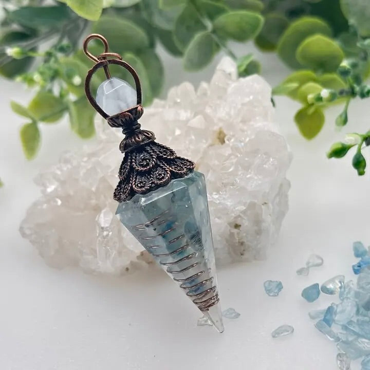 Gemstones with Copper in Orgonite Pendulum FB1853 💦