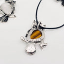 Gemstone Owls on Branch in Assorted Gemstones with cord, Totem Spirit Animal FB3477 🧚‍♀️