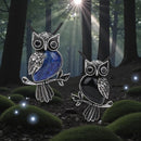 Gemstone Owls on Branch in Assorted Gemstones with cord, Totem Spirit Animal FB3477 🧚‍♀️