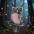 Gemstone Owls on Branch in Assorted Gemstones with cord, Totem Spirit Animal FB3477 🧚‍♀️