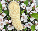 Palm Nut Guan Yin on Dragon "Elephant Tusk" Charm Talisman FB1230 💛💦💛