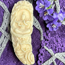 Palm Nut Guan Yin on Dragon "Elephant Tusk" Charm Talisman FB1230 💛💦💛
