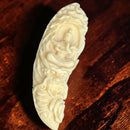 Palm Nut Guan Yin on Dragon "Elephant Tusk" Charm Talisman FB1230 💛💦💛