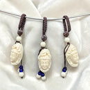 Guan Yin Avaloketasvara Palm Nut Carving Keyring Talisman FB1211 🌵🐢🌵