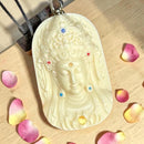 Palm Nut Carved Guan Yin Buddha Charm FB1210 🌵🐢🌵