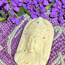 Palm Nut Carved Guan Yin Buddha Charm FB1210 🌵🐢🌵