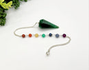 Gemstone Pendulums, Chakra Beads on Silver Plated Chain FB1421