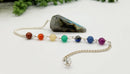 Gemstone Pendulums, Chakra Beads on Silver Plated Chain FB1421