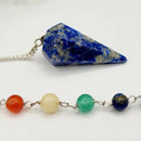Gemstone Pendulums, Chakra Beads on Silver Plated Chain FB1421