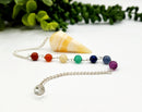 Gemstone Pendulums, Chakra Beads on Silver Plated Chain FB1421