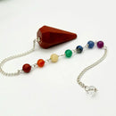Gemstone Pendulums, Chakra Beads on Silver Plated Chain FB1421