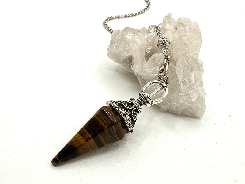 Double Cap Assorted Gemstone Pendulums FB3242 💖