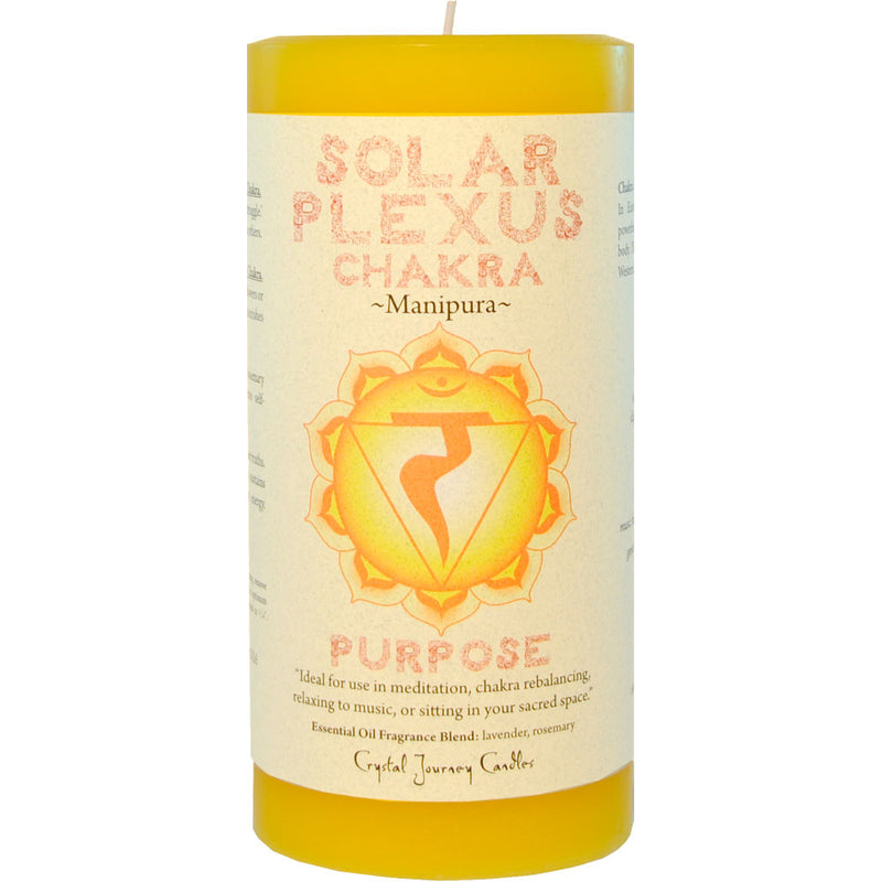 Reiki Charged, Hand-Poured Large Pillar Candle, Chakra Solar Plexus FB1538 💛