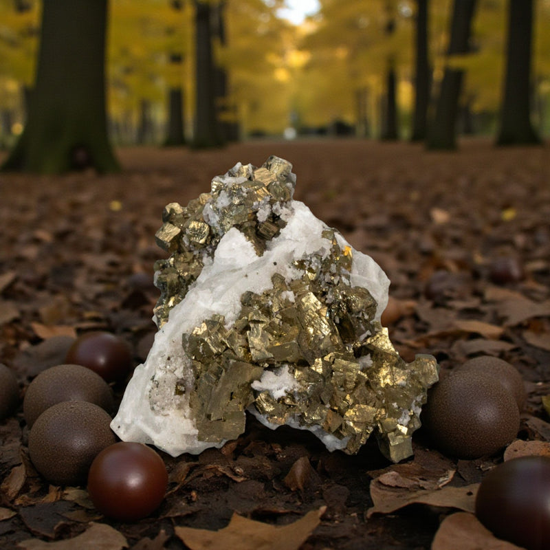 Quartz and Pyrite Natural Points Cluster 🧡🔔🧡 CD-10144