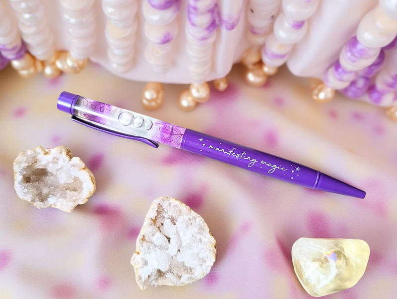 Manifesting Pen with Clear Quartz & Leaves FB3270