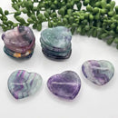 Rainbow Fluorite Heart Shape Worry Stones FB2532 💦