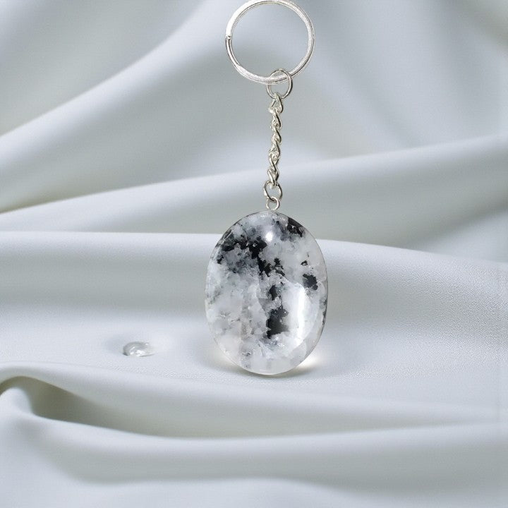 Rainbow Moonstone Worry Stone Key Chain FB3056 🩷