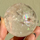 Rainbow Clear Quartz Sphere, with Moss Agate Ring Stand, from Brazil FB2183