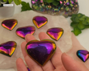 Rainbow Titanium Aura Hearts FB1141 💜🧡💚