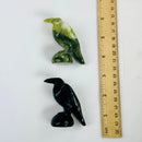 Black Obsidian or Green Jadeite Carved Ravens FB3032 🐦‍⬛🐦‍⬛