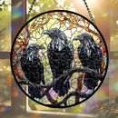 Stained Glass Ravens, Assorted Patterns, Sun Catcher / Hanger FB1294 🐦‍⬛