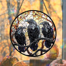 Stained Glass Ravens, Assorted Patterns, Sun Catcher / Hanger FB1294 🐦‍⬛