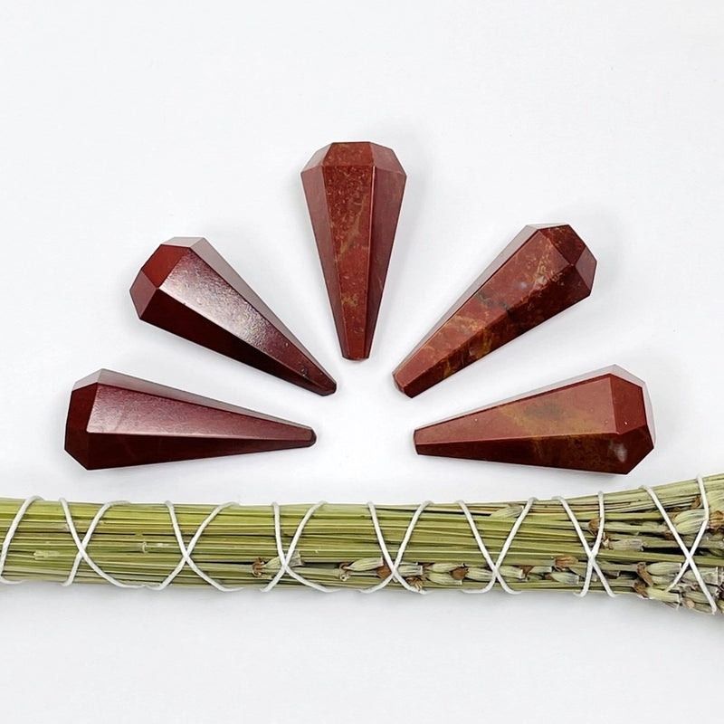 Red Jasper Crystal Pendulum Shape Point FB1405 🪭