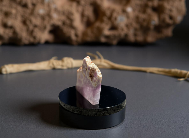 Purple Fluorite Slab with Stand for Display or Crystal Grids FB2511 💜