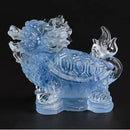 Turtle Dragon, Aquamarine Chip in Resin Spirit / Totem Animal Figurine🦎 FB1446