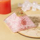 Rose Quartz Orgone / Orgonite with Copper Spiral Pyramid FB2776 🪽
