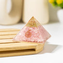 Rose Quartz Orgone / Orgonite with Copper Spiral Pyramid FB2776 🪽