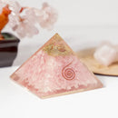 Rose Quartz Orgone / Orgonite with Copper Spiral Pyramid FB2776 🪽