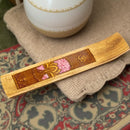 Laser Etched Wood Stick Incense Holder -Namaste Rose Quartz Inlay FB1854 🌸