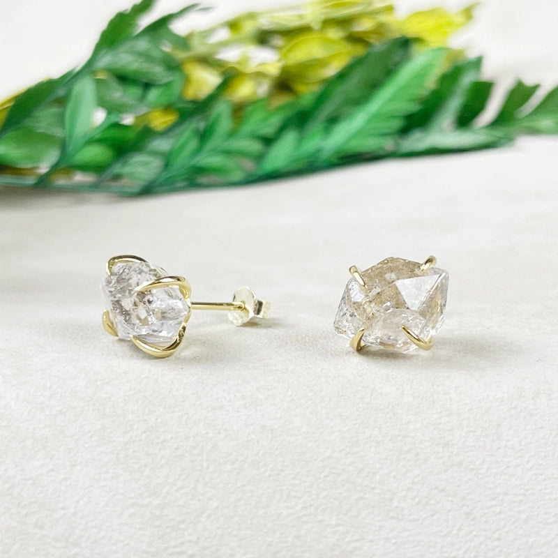 Sterling Silver Rough Herkimer Diamond Stud Earrings FB1674 🪷🌟🪷
