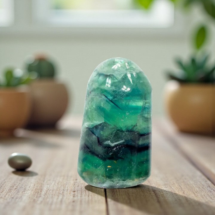 Round Top Fluorite, or Green Sardonyx Freeform Tower FB3202 🍃🪷🍃