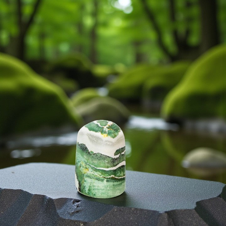 Round Top Fluorite, or Green Sardonyx Freeform Tower FB3202 🍃🪷🍃