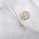 Sterling Silver Handcrafted Polished Morganite Pendant FB3067 ✨
