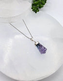 Sterling Silver Handcrafted Polished Rainbow Fluorite Necklace FB1350 ✨