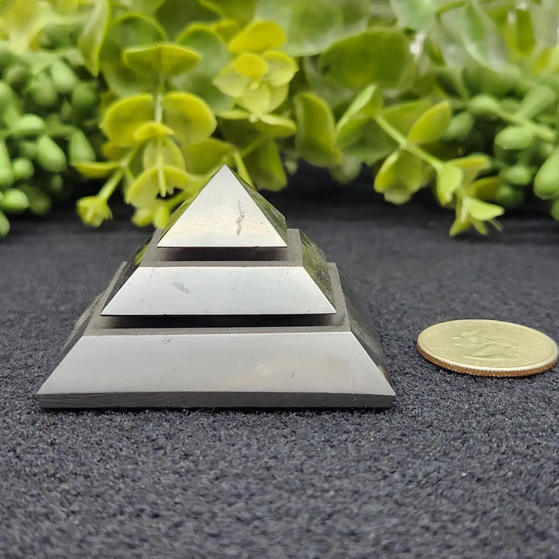 Shungite Sakkara Pyramid, powerful healing crystal for protection FB2180