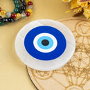 Selenite Round Evil Eye Base / Dish FB2948 💛