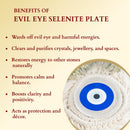Selenite Round Evil Eye Base / Dish FB2948 💛
