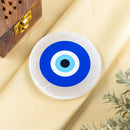 Selenite Round Evil Eye Base / Dish FB2948 💛