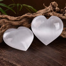 Selenite Hearts - with Great Sheen from Morocco - 1" to 3" across FB1780