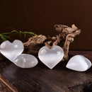 Selenite Hearts - with Great Sheen from Morocco - 1" to 3" across FB1780