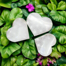 Selenite Heart with Etched Flower of Life from Morocco FB3406 🌙