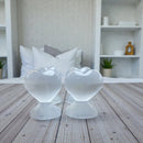 Selenite Heart from Morocco with Carved Base FB1802 💖💖